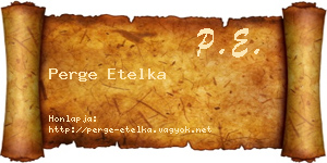 Perge Etelka névjegykártya